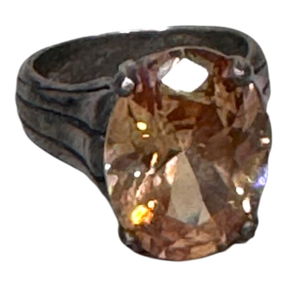 Silpada Sterling Silver 925 Your Highness Poppy Orange CZ Ring Size 6 Statement - Picture 9 of 11